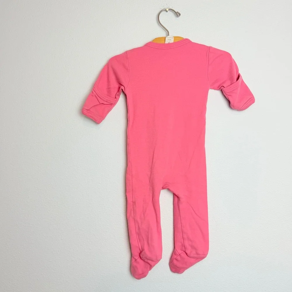 Kate Quinn Pink Organic Cotton Zipper Footie Sleeper 3-6M